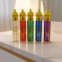 Flacon d'huile essentielle de parfum de 10 ml de style luxe du Moyen-Orient, forme unique, en verre électroplaqué, fabricant de flacons Attar