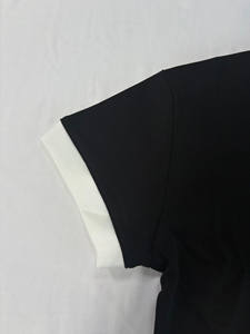 महिलाओं के ग्रीष्मकालीन रंग ब्लॉक गुणवत्ता के लिए स्पैन्डेक्स कपास गोल गर्दन फसल शीर्ष खेल टी-शर्ट - Product Image 4