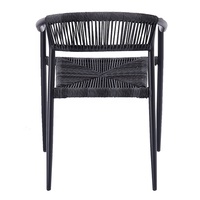 Nouveau jardin aluminium osier chaises meubles extérieur patio noir tissé rotin salle à manger fauteuils pour restaurant