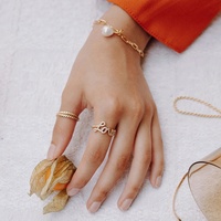 Bague ouverte en argent simple de style italien, bijoux personnalisés bon marché pour femmes