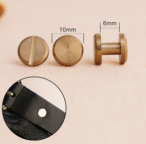 Tornillos Chicago de latón de 10x10x4mm para cinturones de cuero, tornillos macho y hembra de acero inoxidable para cinturones - Product Image 4