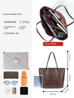 Sac fourre-tout élégant pour femme 2026, grande capacité, en cuir de vachette véritable, sac à main en cuir pour femme
