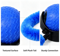 Jouet interactif automatique en silicone avec lumière LED, boule en peluche en forme de queue de verme, design simple pour chats d'intérieur - Divertissement et exercice quotidiens