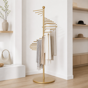 Présentoir à bijoux moderne en métal doré avec support en T pour boucles d'oreilles et colliers, résistant à l'eau - Product Image 2