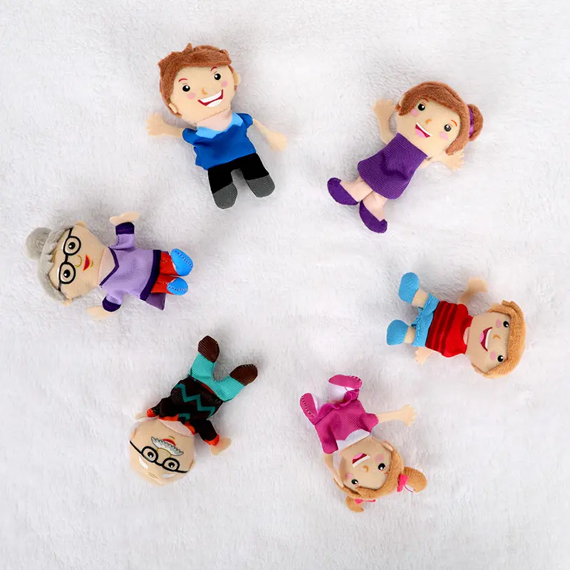 प्रत्यक्ष बिक्री पूर्वस्कूली शिक्षा गुड़िया बच्चों के लिए शिशु आराम खिलौना परिवार उंगली गुड़िया