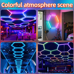 Panel de luz LED RGB hexagonal para coche, lámpara de <span class=keywords><strong>spa</strong></span>, luz de garaje tipo panal, 110V 240V, empalmable, de bajo consumo - Product Image 3