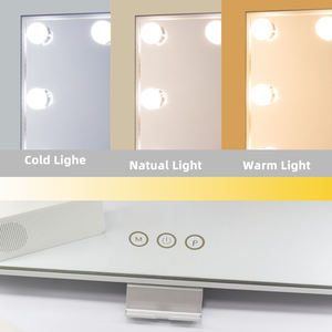 Espejo Cosmético <span class=keywords><strong>con</strong></span> 14 <span class=keywords><strong>Bombillas</strong></span> LED para <span class=keywords><strong>Tocador</strong></span>, Alimentación USB <span class=keywords><strong>con</strong></span> Soporte para Teléfono Móvil, Personalizado <span class=keywords><strong>de</strong></span> una Sola Cara - Product Image 3