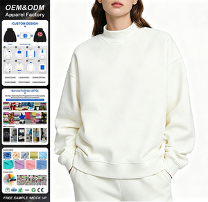 Sudaderas con Cuello Alto Personalizadas al por Mayor, Venta Caliente, Sudaderas de Alta Calidad, Extra Grandes, de Algodón Suave y Felpa de Poliéster para Mujer - Product Image 1
