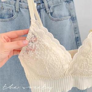 Ropa interior de estilo británico sin cables para mujeres y niñas, sujetadores ultrafinos, sujetador Sexy de realce, Sujetador de encaje sin costuras - Product Image 5