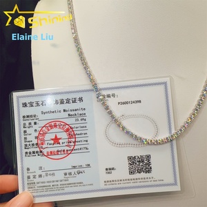 Gioielli Raffinati, <span class=keywords><strong>Collana</strong></span> Tennis Hip Hop in Oro 10K Personalizzata 4mm <span class=keywords><strong>con</strong></span> Diamanti Moissanite VVS - Product Image 3