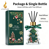 Diffuseur de parfum en verre en forme de sapin de Noël, boîte verte festive, parfum d'ambiance décoratif pour la maison, cadeau de Noël pour la famille, vente au détail et en gros