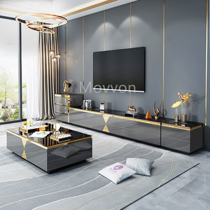 Set di <span class=keywords><strong>tavolino</strong></span> di lusso moderno vendita calda semplici mobili per la casa per il soggiorno in vetro e metallo per uso domestico o <span class=keywords><strong>sala</strong></span> - Product Image 2