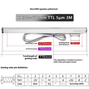 Escala Codificadora Lineal Óptica de Alta Precisión KA-300 120-1020mm 5u 250mm de Una Pieza para Máquina de Mandrilado de Cilindros y Fresado de Superficies - Product Image 1