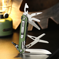 Couteau pliant multifonction Xhandle MT-80 vert armée 13 en 1 en acier inoxydable avec ciseaux et pinces pour la survie en plein air