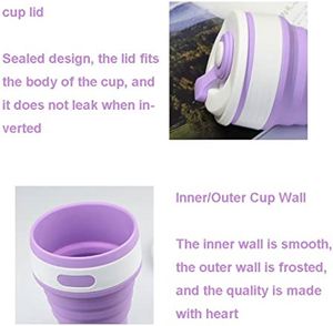 Gobelet pliable en silicone portable pour les voyages, gobelet télescopique en silicone, gobelet à café en silicone, bouteille d'eau pliable pour le sport, réutilisable - Product Image 4