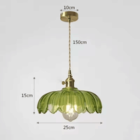 Lampes suspendues au plafond en laiton industriel populaire d'usine fleur moderne led suspension en verre