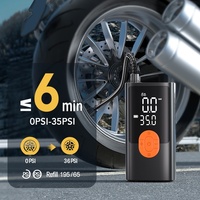 Car Motorcycle Bike Ball ABS Emergency Light Portable Electric Tire Inflator Pump 12V 150PSI Wireless Digital Display Air