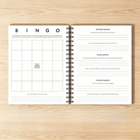 Agenda mensuel personnalisé en spirale double fil rose pastel, journal en cuir PU, agenda professionnel pour le bureau