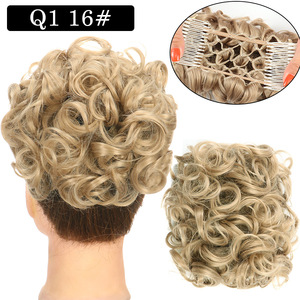 Perruque Courte Bouclée Synthétique Effet <span class=keywords><strong>Gel</strong></span> Élastique pour Mariée, <span class=keywords><strong>avec</strong></span> Pinces et Bandeaux – Idéale pour Mariage – Vente Flash - Product Image 5