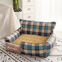 Coussin pour chien Houndstooth, housse amovible lavable, canapé-lit chaud pour chiens de petite et moyenne taille