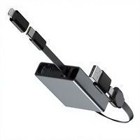 Kabel Data Tipe C 4 in 1 Desain Retraktil Aluminium Alloy 60W untuk Ponsel dan Laptop