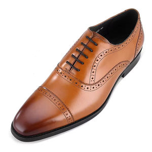 Chaussures Richelieu à lacets pour hommes, à motifs, en cuir véritable, style britannique, décontractées, pour témoin, marié, mariage, affaires, formelles, toutes saisons - Product Image 2