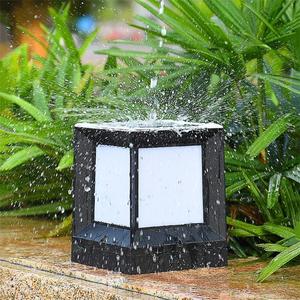 Solar Outdoor LED <b>Wall</b> Pillar <b>Light</b> IP65 Waterproof 5W Modern Square Design Aluminum+PC <b>Dimmable</b> 2500mAh Battery 6000K Daylight - Product Image 4