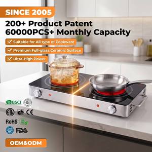 Kompor Inframerah Dua Tungku Daya Tinggi Tanpa Radiasi, Kompor Keramik Listrik, Kompatibel dengan Peralatan Masak Universal, Hot Plate untuk Meja Dapur - Product Image 1
