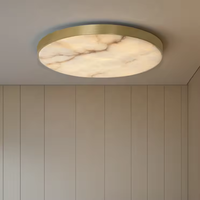 Plafonnier en laiton pour chambre et salon, design minimaliste, marbre, albâtre, laiton, montage en saillie, Zeal Lighting