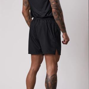 Pantalones Cortos Deportivos de Malla de Algodón de Color Sólido Personalizados de Alta Calidad, Casuales, Atléticos, de Entrenamiento, Cómodos para Hombre - Product Image 4