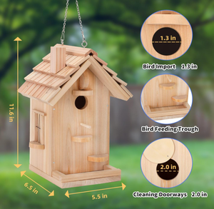 בית ציפורים גדול, אקולוגי, מעץ ארז טבעי, להרכבה עצמית, מתאים למבוגרים ולילדים, קל להרכבה. - Product Image 4