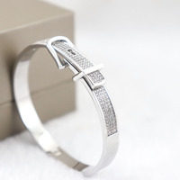 Bracelet à boucle plaqué or et platine avec zircon, bijou tendance pour femmes et jeunes filles, idéal pour les fêtes et les mariages