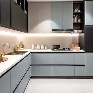 Professionnel bon prix complet noir couleur acrylique cuisine Design armoires modernes pour meubles de cuisine armoires de cuisine - Product Image 1