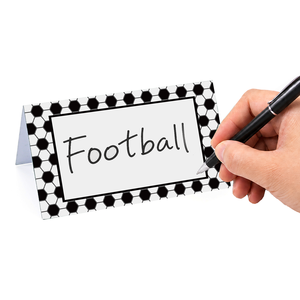 Cartes de table en papier pliées en nid d'abeille noir et blanc sur le thème du <span class=keywords><strong>football</strong></span>, avec logo personnalisé, écologiques, pour fêtes et événements - Product Image 4