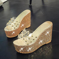 Sandales de plage de qualité supérieure pour femmes, chaussures décontractées, sandales compensées, sandales de créateur pour dames