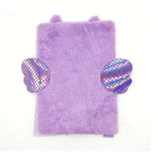 Cuaderno de Peluche con Forma de Gato Morado con Alas - Adorable Diario para Niños - Product Image 3