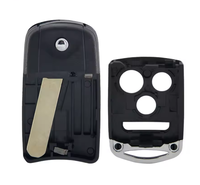 Coque de remplacement de clé de voiture noire à 4 boutons en ABS de haute qualité pour Acura Civic Accord Jazz CRV HRV 2009-2014, étui rabattable