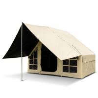 Grande tente de camping gonflable entièrement automatique quatre saisons portable 6.6-3, triple protection imperméable avec revêtement noir, 2 portes et 6 fenêtres