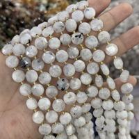 Perles plates hexagrammes à facettes de 10 mm, perles semi-précieuses en forme de pièce de monnaie, perles plates en forme de disque, perles de pierres précieuses micro-taillées éblouissantes