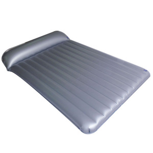 Single Pillow Inflatable Water Bed 120x200cm Grey PVC Mattress Home Use Modern Style Water Resistant - Product Image 1