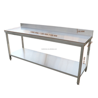 Meja Kerja Dapur Komersial MST Factory Direct SS304 Stainless Steel dengan Rak Bawah, Kaki yang Dapat Disesuaikan, Mudah Dibersihkan