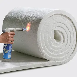 Selimut serat jarum aluminium silikat 1430 selimut isolasi serat keramik untuk peralatan boiler pembakaran suhu tinggi