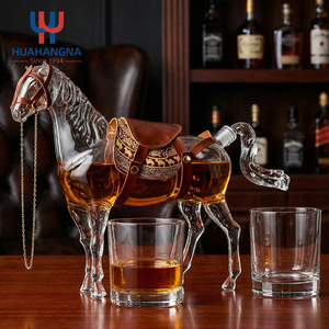Ensemble de carafe à whisky en forme de cheval de 1000 ml avec 2 verres à whisky old fashioned dans un coffret cadeau en bois pour bourbon, whisky, scotch, <span class=keywords><strong>rhum</strong></span> - Product Image 6