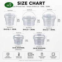 Gobelet à glace rond transparent en PP VVG OEM ODM avec couvercle et cuillère pour impression personnalisée, idéal pour desserts, gelato, yaourts et salons de crème glacée