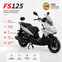 Scooter moto FS 125 125cc, essence, cyclomoteur, réservoir de 8L, 12V 7AH, refroidissement par air forcé, homologué Euro 5 EEC, sportif