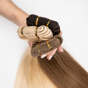 <span class=keywords><strong>Extension</strong></span> <span class=keywords><strong>capelli</strong></span> umani vera e propria <span class=keywords><strong>capelli</strong></span> cucitura trama genio russo - Product Image 2