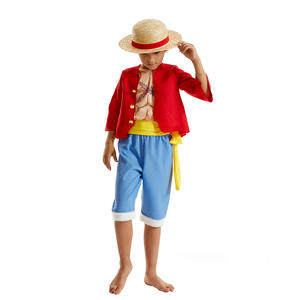 Set <span class=keywords><strong>de</strong></span> Cosplay <span class=keywords><strong>de</strong></span> <span class=keywords><strong>Luffy</strong></span> para Niños Disfraz con Chaleco y Pantalones para Halloween Comic Con Fiestas <span class=keywords><strong>de</strong></span> Anime - Product Image 3