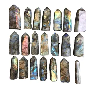 गर्म बिक्री प्राकृतिक आकर्षक Labradorite पत्थर पेंसिल क्वार्ट्ज क्रिस्टल बिंदु