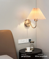 Décoration intérieure moderne, lampes murales LED, lampes murales avec abat-jour en tissu pour salon, chambre à coucher