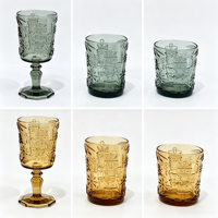 SNW Verres Vintage Originaux en Verre Couleur Unie à Motif Soldat Casse-Noisette en Relief, Gobelets Highball et Verres à Pied pour Fêtes de Noël et Bars
